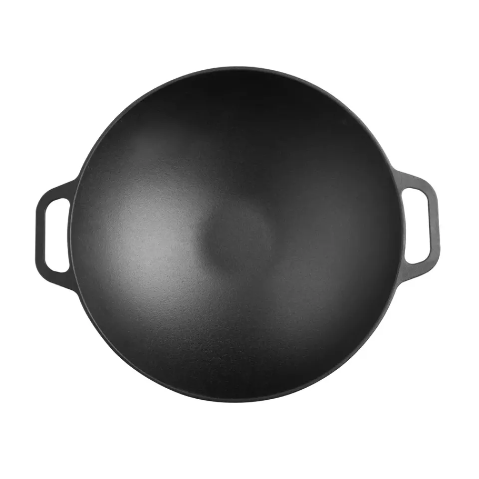 Victoria Woks<Wok de hierro fundido 36 cm, Negro