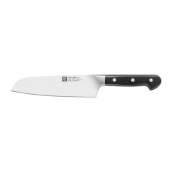 Zwilling Pro cuchillo santoku 18 cm, Negro-acero inoxidable Plateado